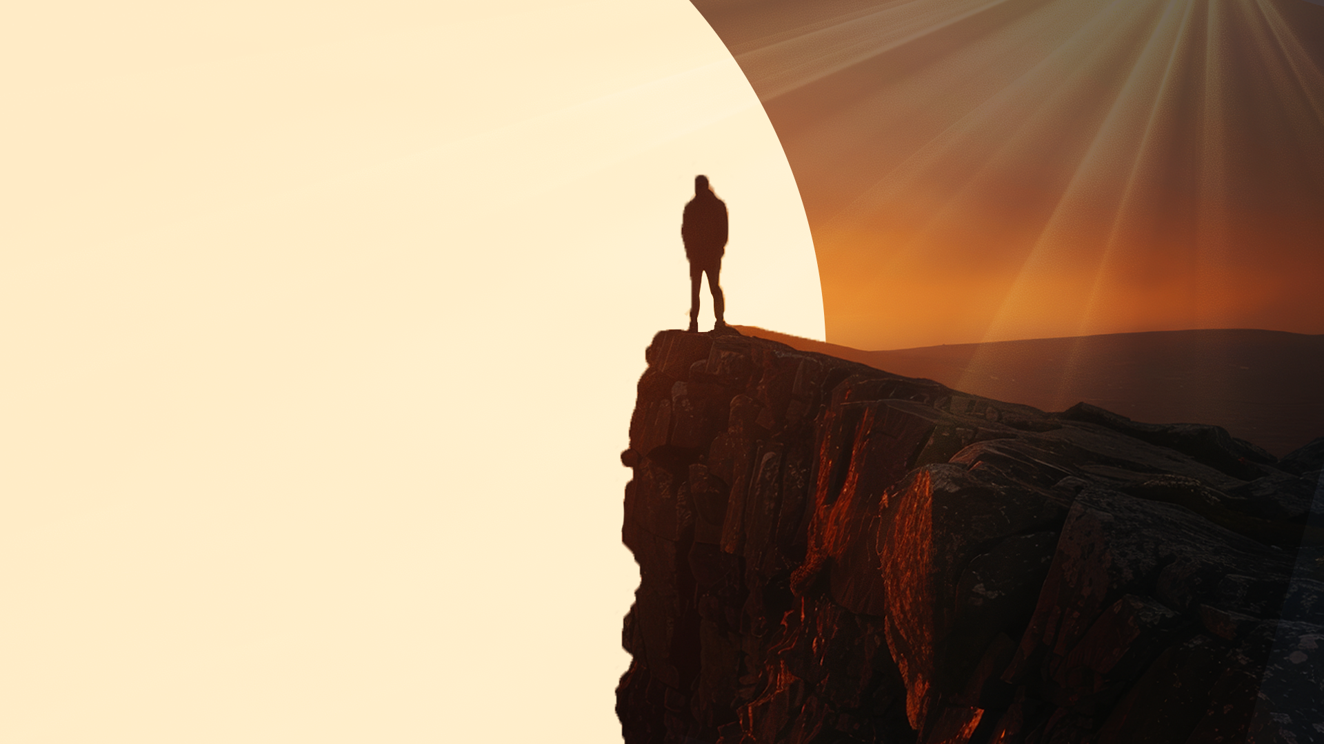 Cliff silhouette · sunset